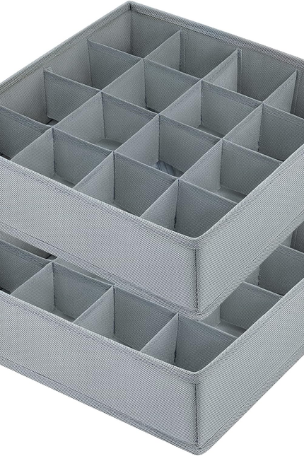 Sock Drawer Organizer Divider, 16-Cell Underwear Organizers and Storage Fabric D