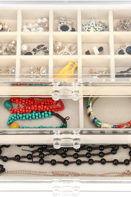 Acrylic Jewelry Organizer Makeup Cosmetic Storage Organizer Box Clear Jewelry Ca