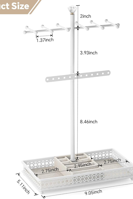 Jewelry Tree Stand Organizer 3In1 Necklace Organizer Display Bracelet Earrings a