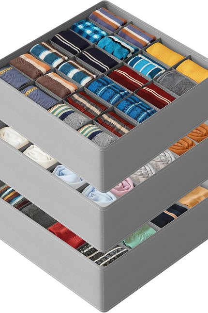 12-Pack Drawer Organizer Bins – Non-Woven Fabric Dresser Storage Boxes