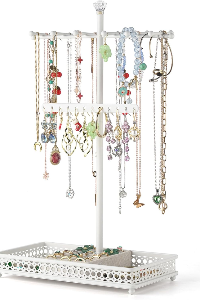 Jewelry Tree Stand Organizer 3In1 Necklace Organizer Display Bracelet Earrings a