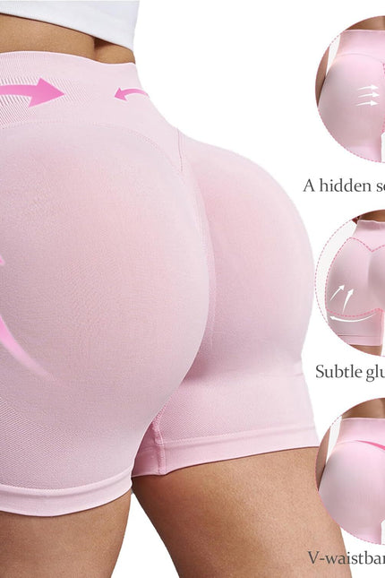 Ayesha Women Workout Shorts 4.5" Scrunch Butt Lifting Gym Seamless Biker Shorts 