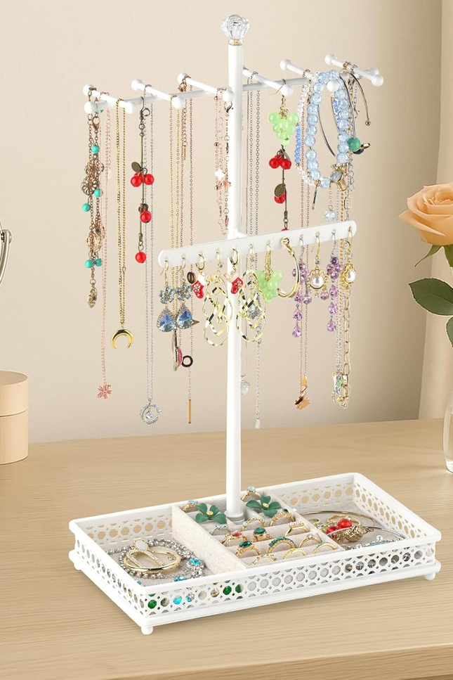 Jewelry Tree Stand Organizer 3In1 Necklace Organizer Display Bracelet Earrings a