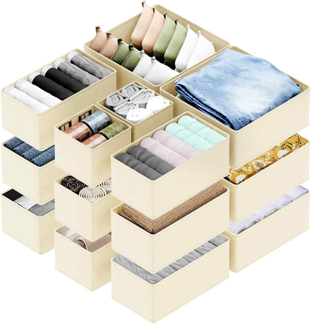 Sock Drawer Organizer Divider 3 Pack, 64 Cell Dresser Closet Nursery Underwear O