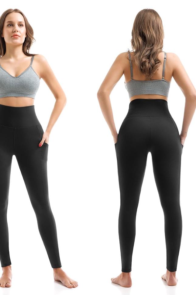 SINOPHANT High Waisted Leggings with Pockets Women, Full Length Capri Buttery So