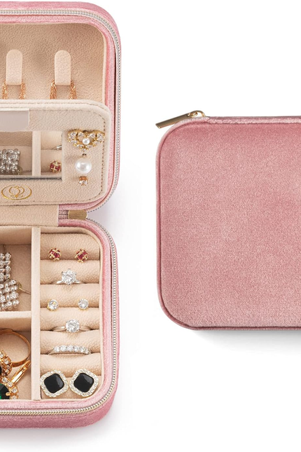 Plush Velvet Travel Jewelry Case, Travel Jewelry Organizer, Jewelry Travel Case,