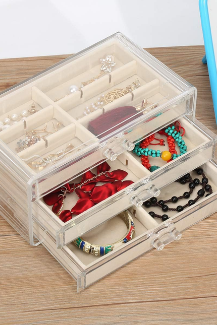 Acrylic Jewelry Organizer Makeup Cosmetic Storage Organizer Box Clear Jewelry Ca