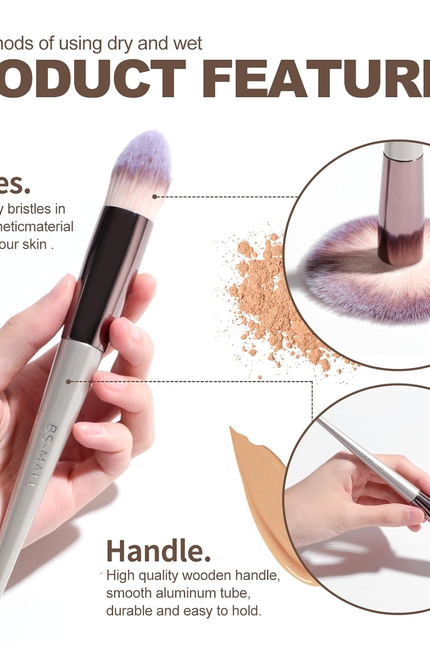 BS-MALL Makeup Brush Set 18 Pcs Premium Synthetic Foundation Powder Concealers E