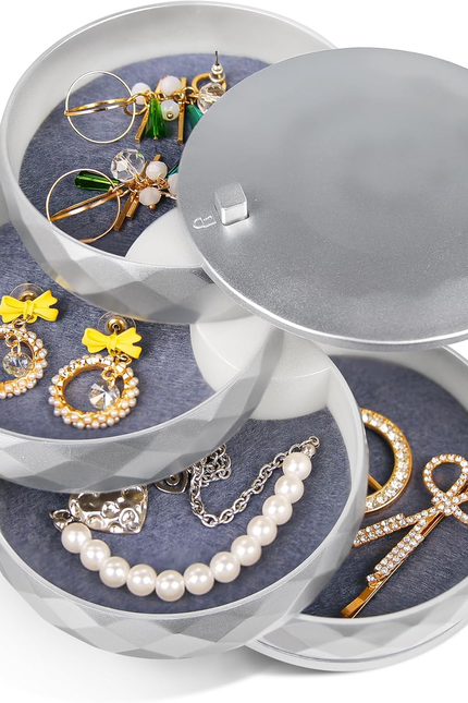 Jewelry Organizer, Small Jewelry Storage Box Earring Holder for Women, 5-Layer R