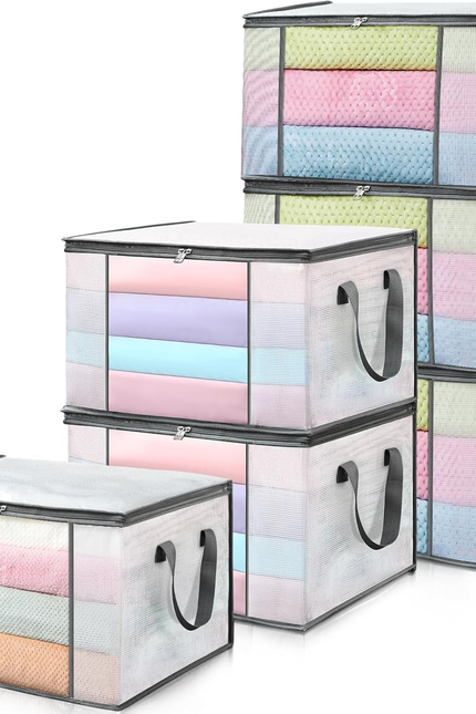 2 Pack under Bed Storage Containers Bins, Humid-Proof Plastic Underbed Storage B