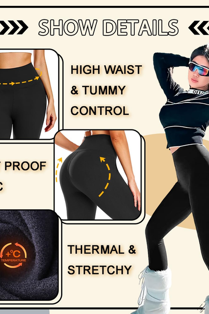 FULLSOFT Fleece Lined Leggings Women Tummy Control High Waisted Workout Winter W