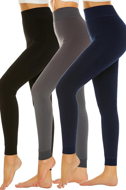 AHLW Winter Warm Fleece Lined Leggings for Women - High Waisted Thick Thermal Le