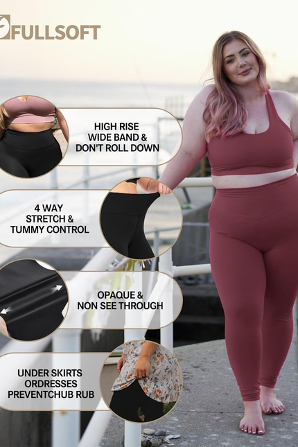 Plus Size Capri Leggings – High Waist Tummy Control Yoga Pants XL-4XL Stretchy