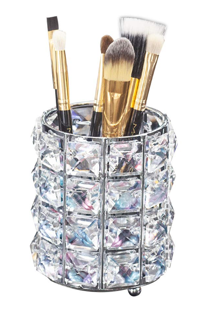  Makeup Brush Holder Organizer Golden Crystal Bling Personalized Gold Comb Brush