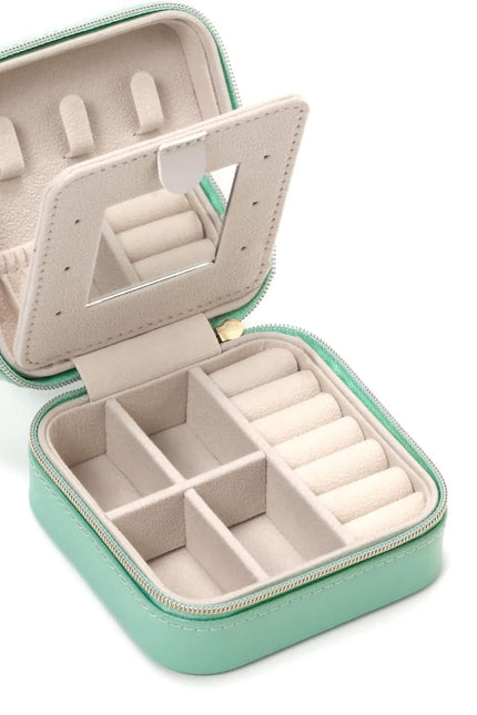 Plush Velvet Travel Jewelry Case Organizer, Small Travel Jewelry Box,Portable Je