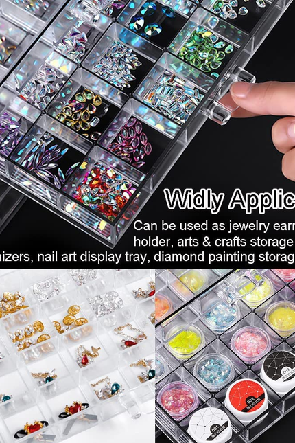 Earring Storage Box Organizer, Acrylic Jewelry Storage Box Holder 5 Drawers Tran