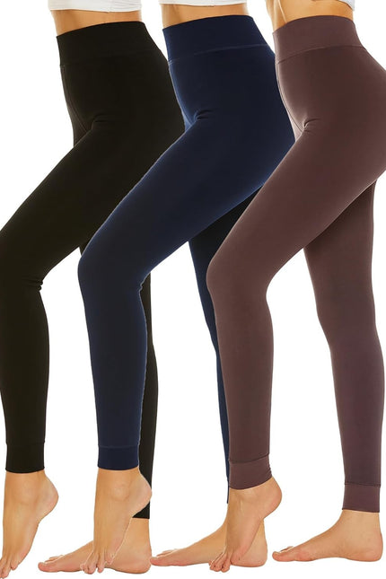 AHLW Winter Warm Fleece Lined Leggings for Women - High Waisted Thick Thermal Le