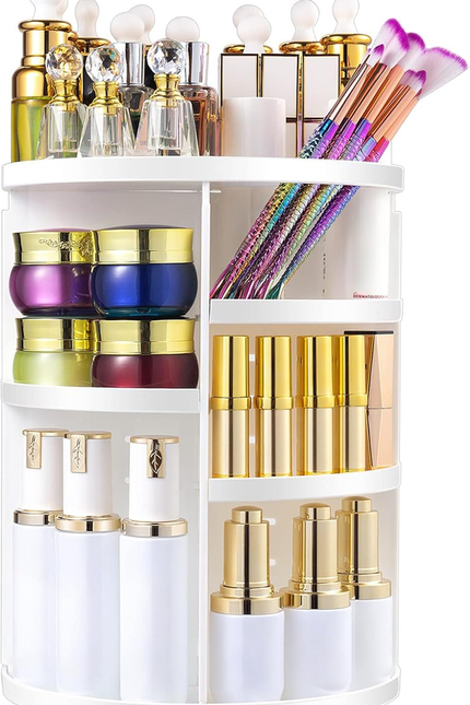 360 Rotating Makeup Organizer, Spinning Skincare Organizer,Cosmetic Display Case