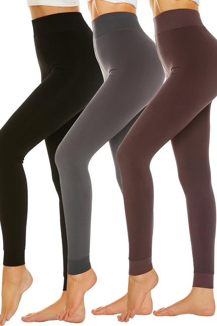 AHLW Winter Warm Fleece Lined Leggings for Women - High Waisted Thick Thermal Le