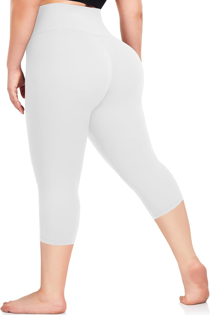 Plus Size Capri Leggings – High Waist Tummy Control Yoga Pants XL-4XL Stretchy