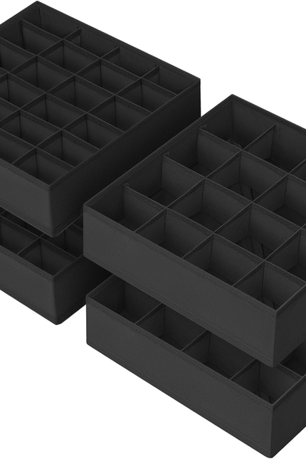 Sock Drawer Organizer Divider, 16-Cell Underwear Organizers and Storage Fabric D