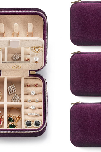 Plush Velvet Travel Jewelry Case, Travel Jewelry Organizer, Jewelry Travel Case,