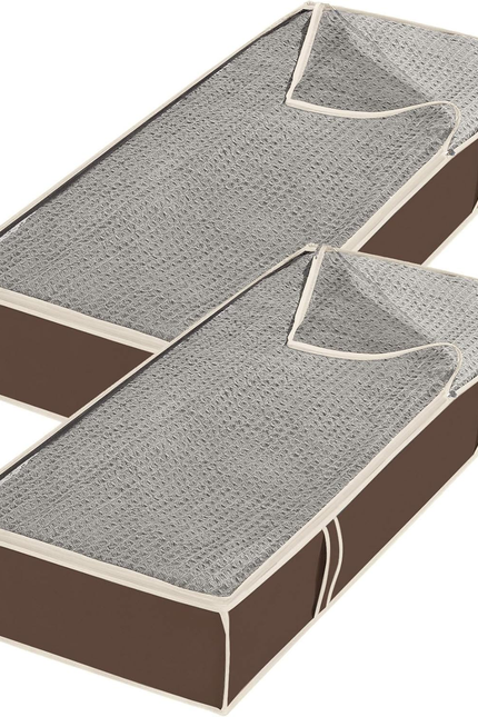 Zippered Underbed Bags Java Set of 2 Pieces