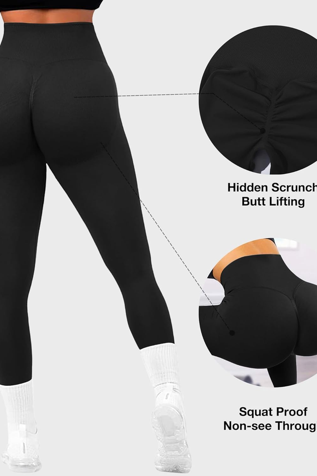 JGS1996 Hidden Scrunch Butt Lifting Leggings for Women Tummy Control High Waiste