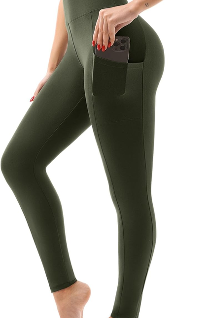 SINOPHANT High Waisted Leggings with Pockets Women, Full Length Capri Buttery So