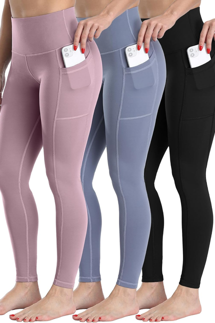 CHRLEISURE Fleece Lined Leggings Women with Pockets - Winter Warm Thermal Thick 