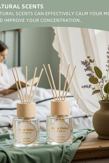 Reed Diffuser Set Lavender & Linen Natural Scent Theme Oil Diffusers with Sticks