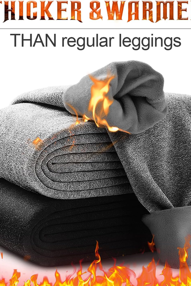 3 Pack Fleece Lined Leggings Women with Pockets -Warm Winter Yoga Pants for Wome