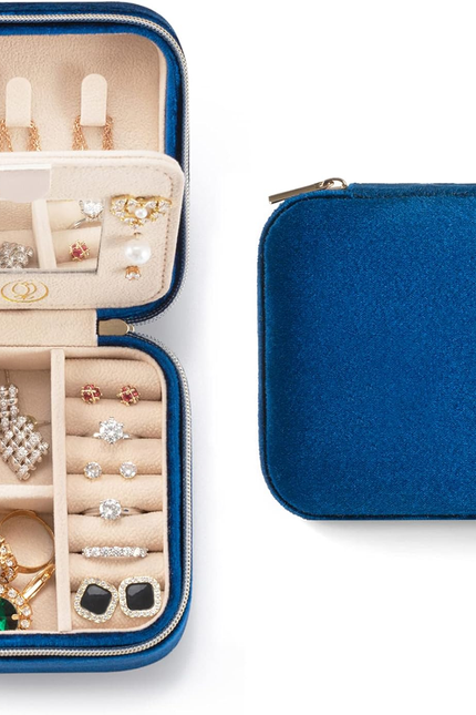 Plush Velvet Travel Jewelry Case, Travel Jewelry Organizer, Jewelry Travel Case,