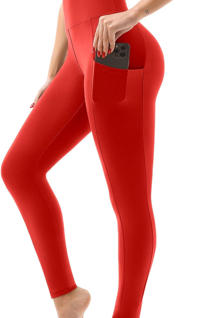 SINOPHANT High Waisted Leggings with Pockets Women, Full Length Capri Buttery So