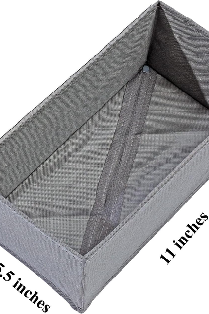 Socks Drawer Organizer Set of 3 Pack Gray, Underwear Dividers, Closet Cabinet Dr