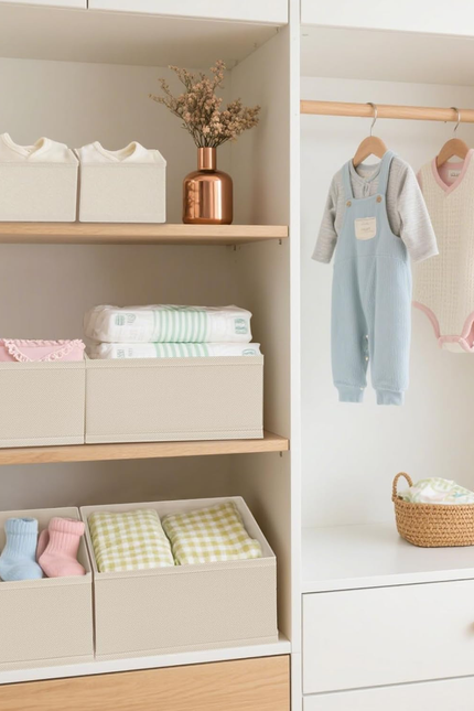 Drawer Organizer Clothes 6 Pack, Dresser Closet Organizers for Baby Clothes Unde