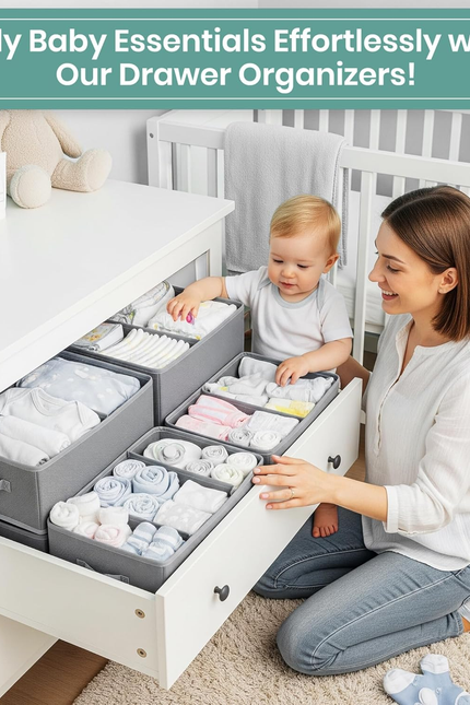 18 Pack Drawer Organizer Clothes-3 Sizes Dresser Organizer for Underwear Closet,