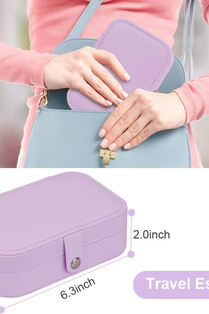 Jiemei Jewelry Box, Travel Jewelry Organizer Cases with Doubel Layer for Women’S