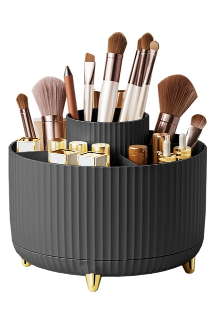 Makeup Brush Holder Organizer,360° Rotating Makeup Brush Organizer,5 Slot Make u