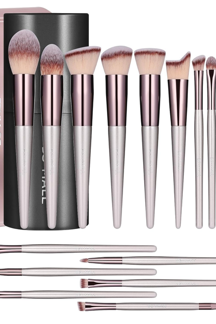 BS-MALL Makeup Brush Set 18 Pcs Premium Synthetic Foundation Powder Concealers E