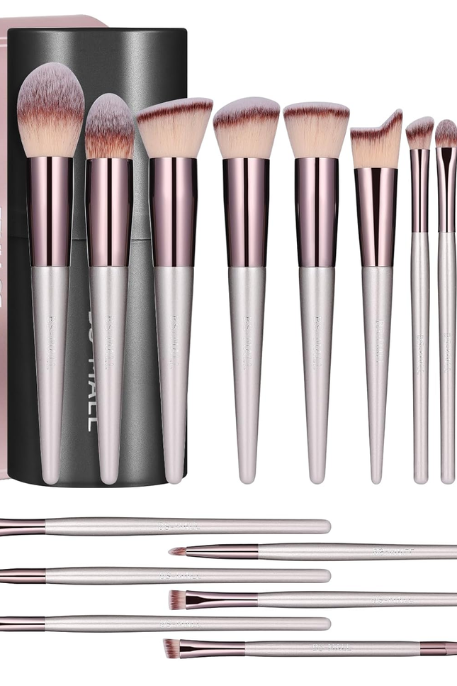 BS-MALL Makeup Brush Set 18 Pcs Premium Synthetic Foundation Powder Concealers E