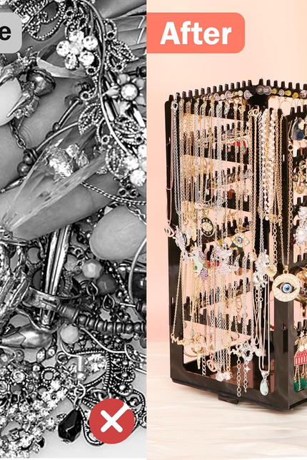 360 Rotating Earring Holder Organizer Stand,5 Tiers Acrylic Jewelry Organizers a
