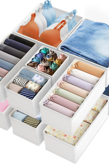 Drawer Organizer Clothes - Dresser Organizer for Baby Clothes, Underwear, Sock -
