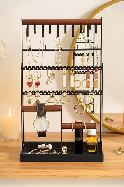 Jewelry Organizer Stand Necklace Organizer Earring Holder, 6 Tier Jewelry Stand 