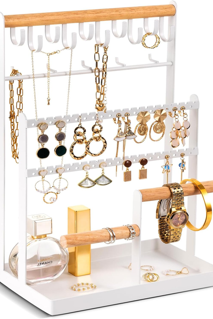 Jewelry Organizer Stand Necklace Organizer Earring Holder, 6 Tier Jewelry Stand 