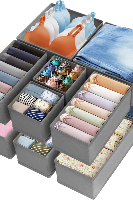 Drawer Organizer Clothes - Dresser Organizer for Baby Clothes, Underwear, Sock -