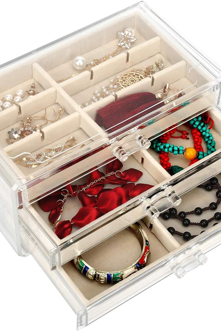 Acrylic Jewelry Organizer Makeup Cosmetic Storage Organizer Box Clear Jewelry Ca