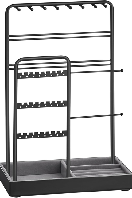 Jewelry Holder, Jewelry Organizer, Jewelry Display Stand with Metal Frame, Velve