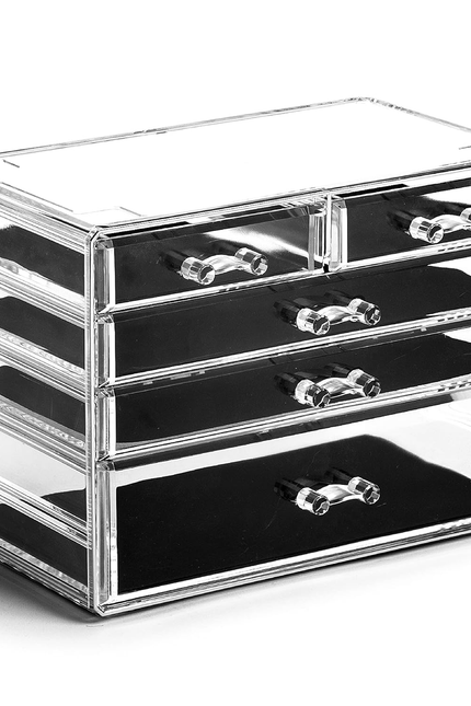BINO the MANHATTAN SERIES Acrylic Makeup Drawer Organizer- 5 Drawers | Clear Bea