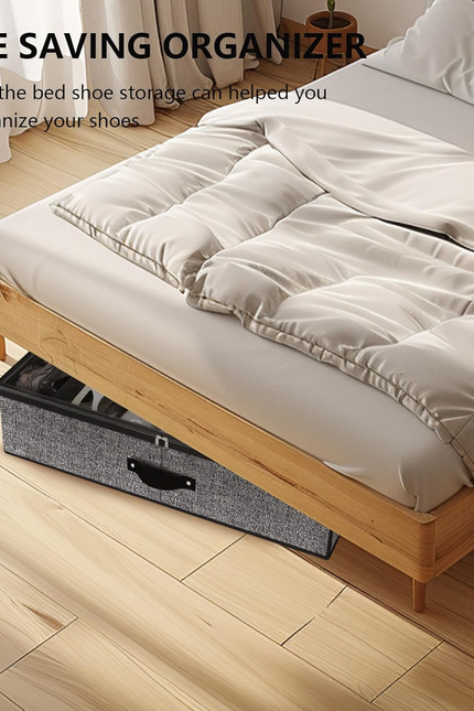 Under Bed Shoe Storage Organizer for Closet Fits 24 Pairs-Sturdy Underbed Shoe S